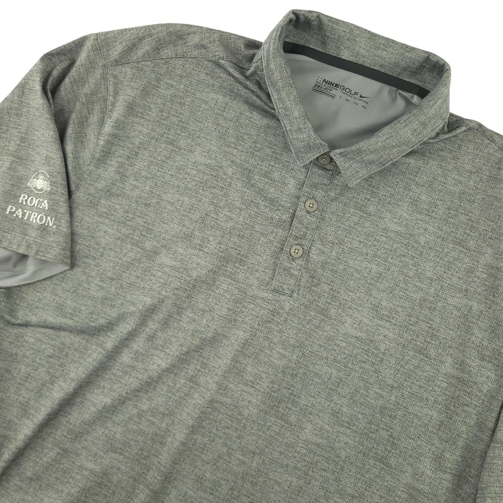 Nike Golf Dri-FIT Polo Shirt Mens 2XL Gray Roca Patron Golf Performance Top